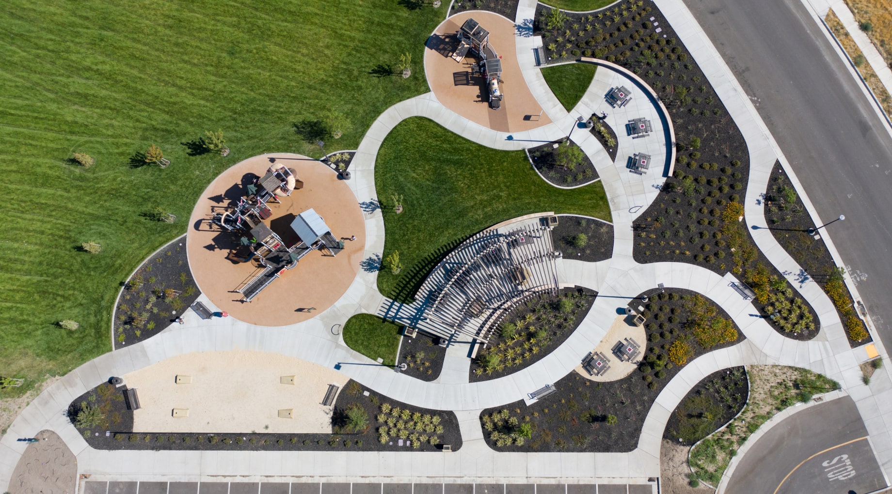 Overhead view of park in Lathrop