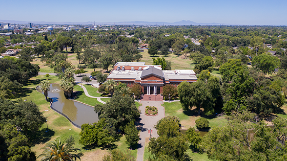 Aerial view of home isolated in a wooded area